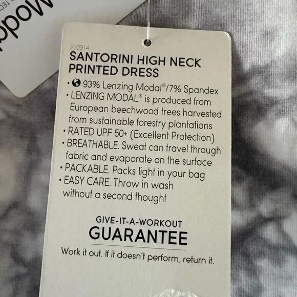 Athleta Santorini Gray White Tie Dye Print High Neck Tank Dress Size XS #2016 - Picture 8 of 13